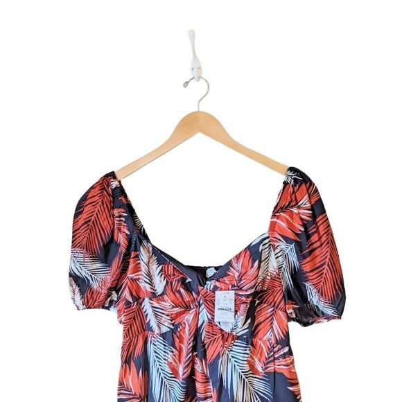 J.Crew Black Wildfire Print Puff-Sleeve Twist-Front Midi Dress NWT - Picture 9 of 14